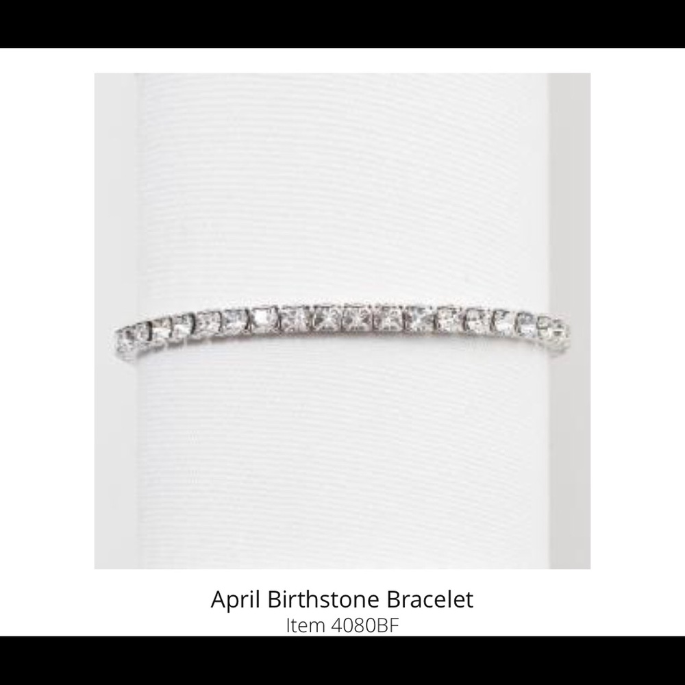 Touchstone Crystal Birthstone April bracelet stretch to fit NEW in pouch